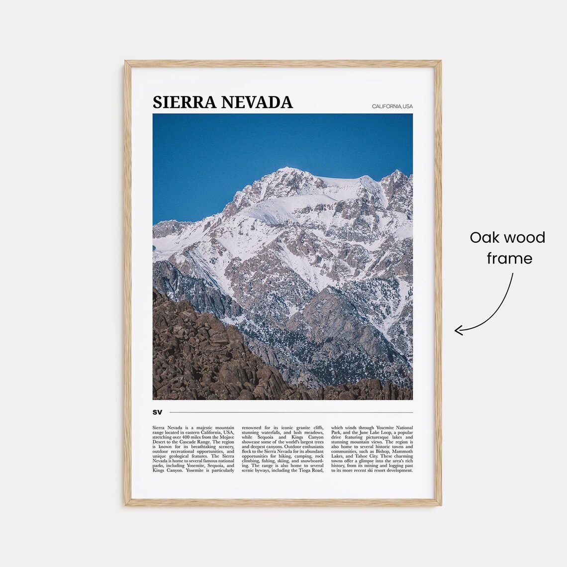 Sierra Nevada Travel Poster, California Wall Art Print - Image 3