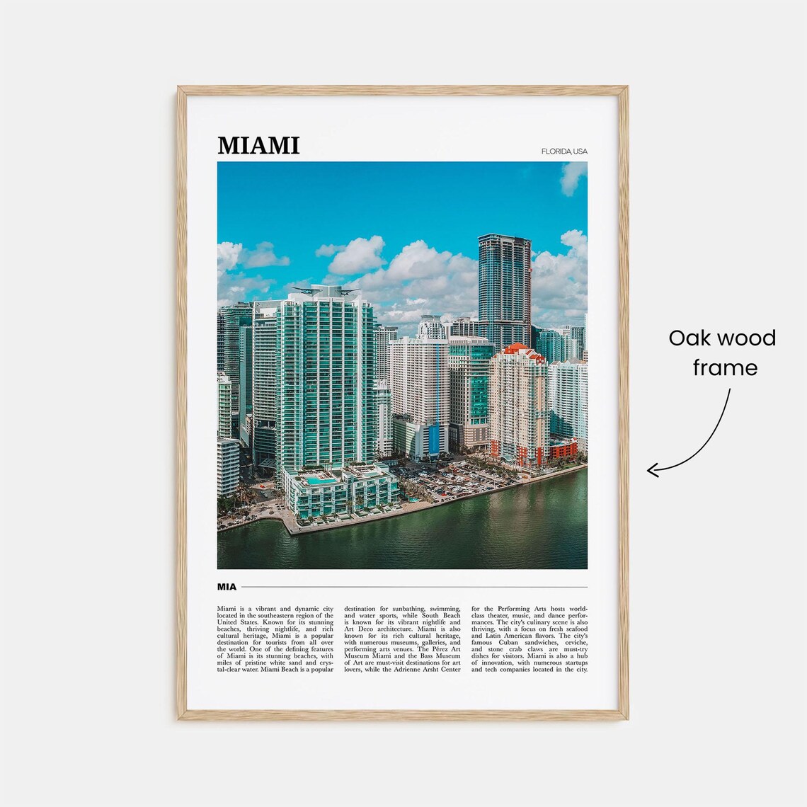 Miami Florida Skyline Bayfront Travel Photography Cityscape Art Poster - Image 3