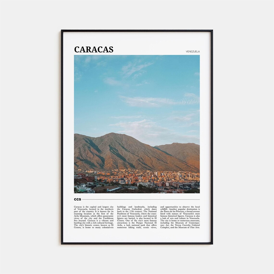 Caracas Venezuela Avila Mountain City View Travel Photo Poster
