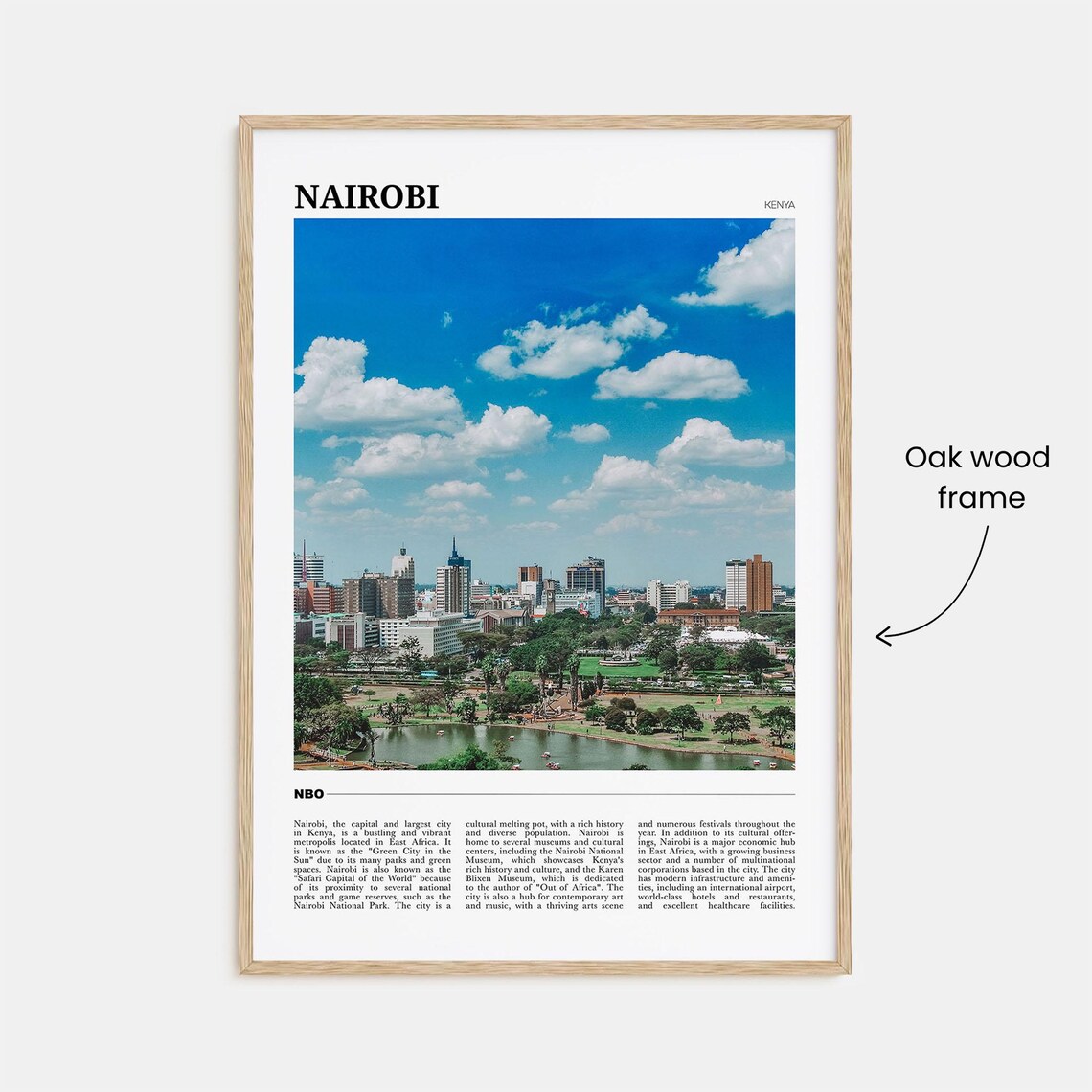 Nairobi Kenya City Skyline Green Park Urban Safari Travel Poster - Image 3