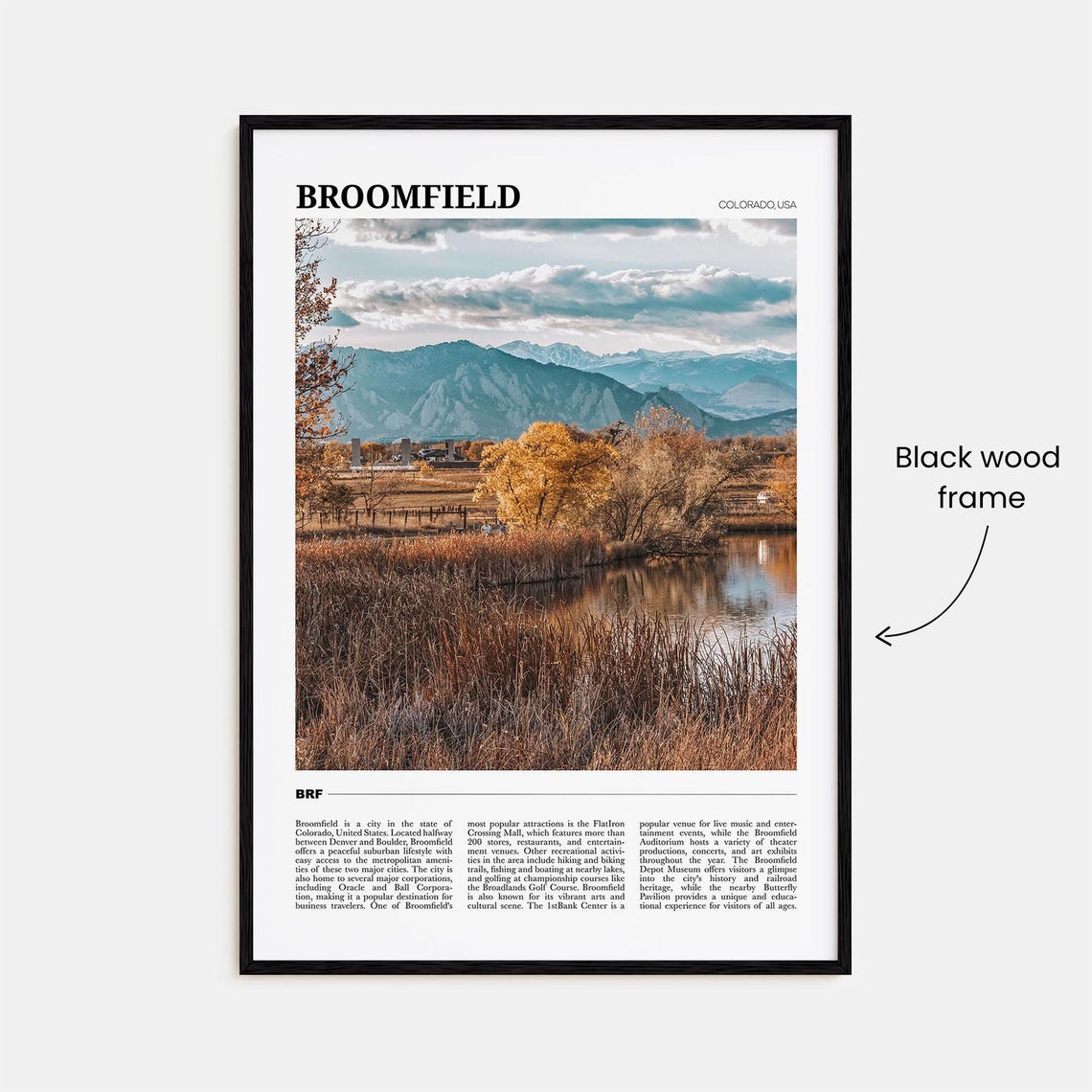 Broomfield Colorado Golden Marsh Mountain Reflection View Poster - Image 2