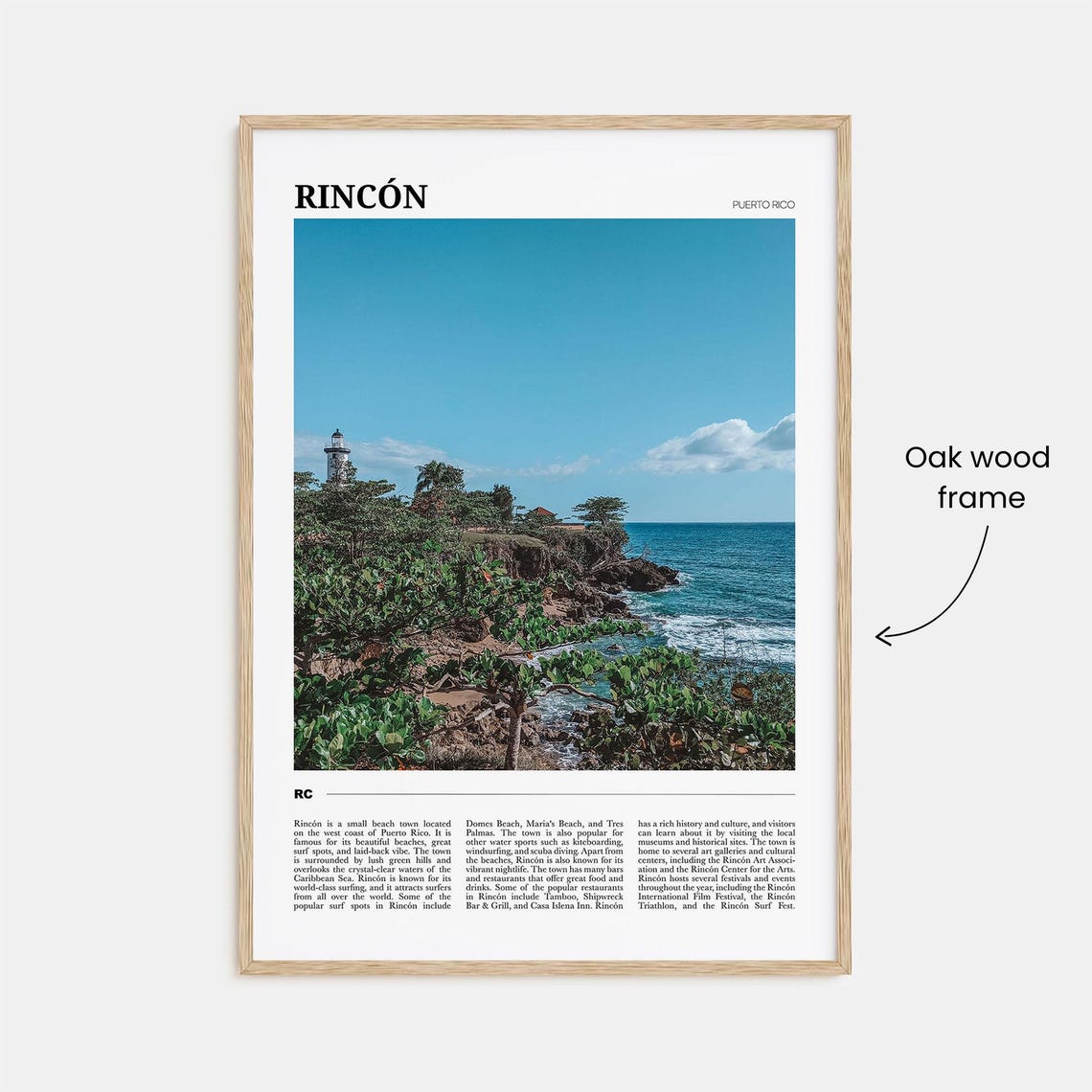 Rincon Puerto Rico Caribbean Lighthouse Cliff Coast View Poster - Image 3