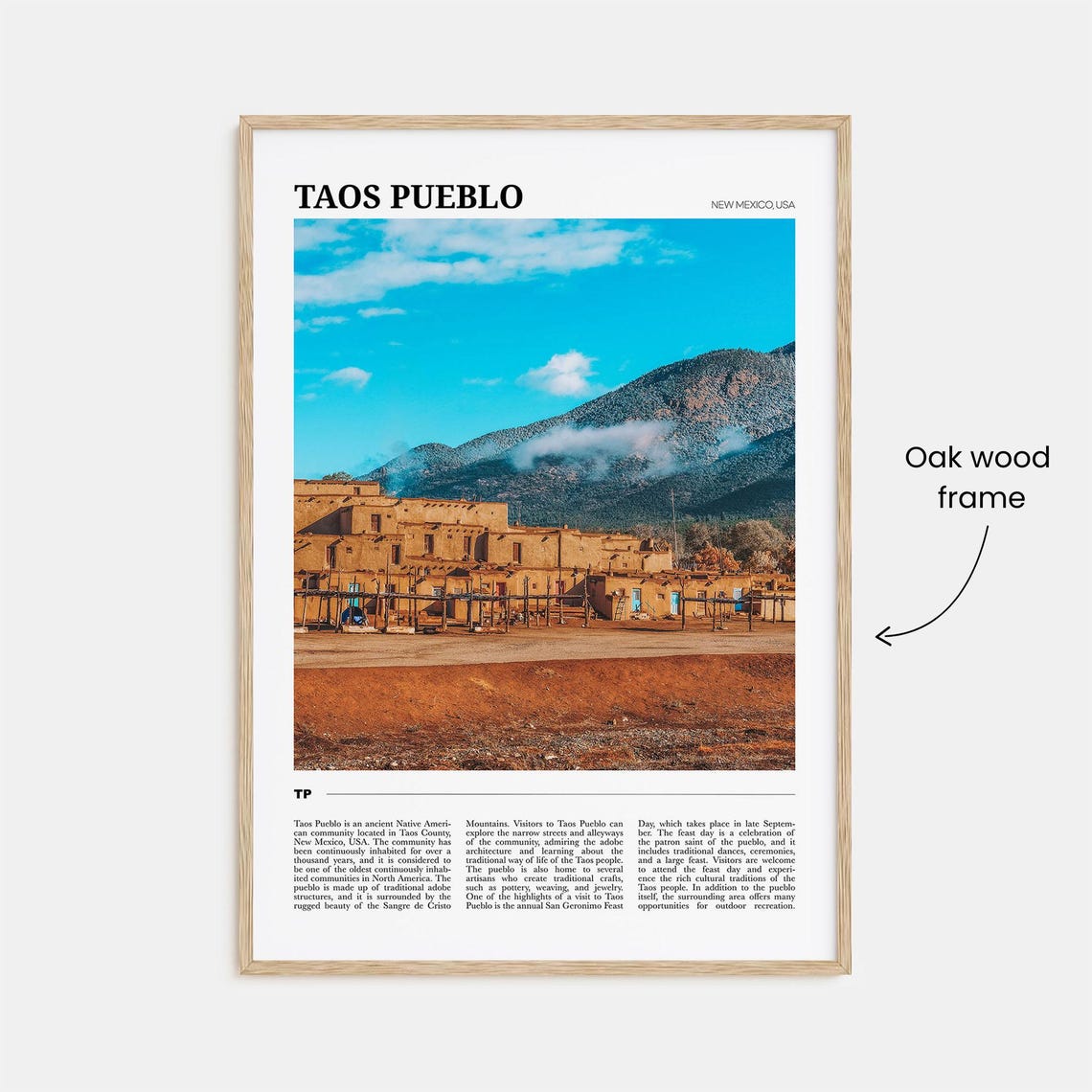 Taos Pueblo Travel Poster Taos Pueblo Wall Art Taos Pueblo Poster Print Taos Pueblo Photo Taos Pueblo Decor New Mexico Usa - Image 3