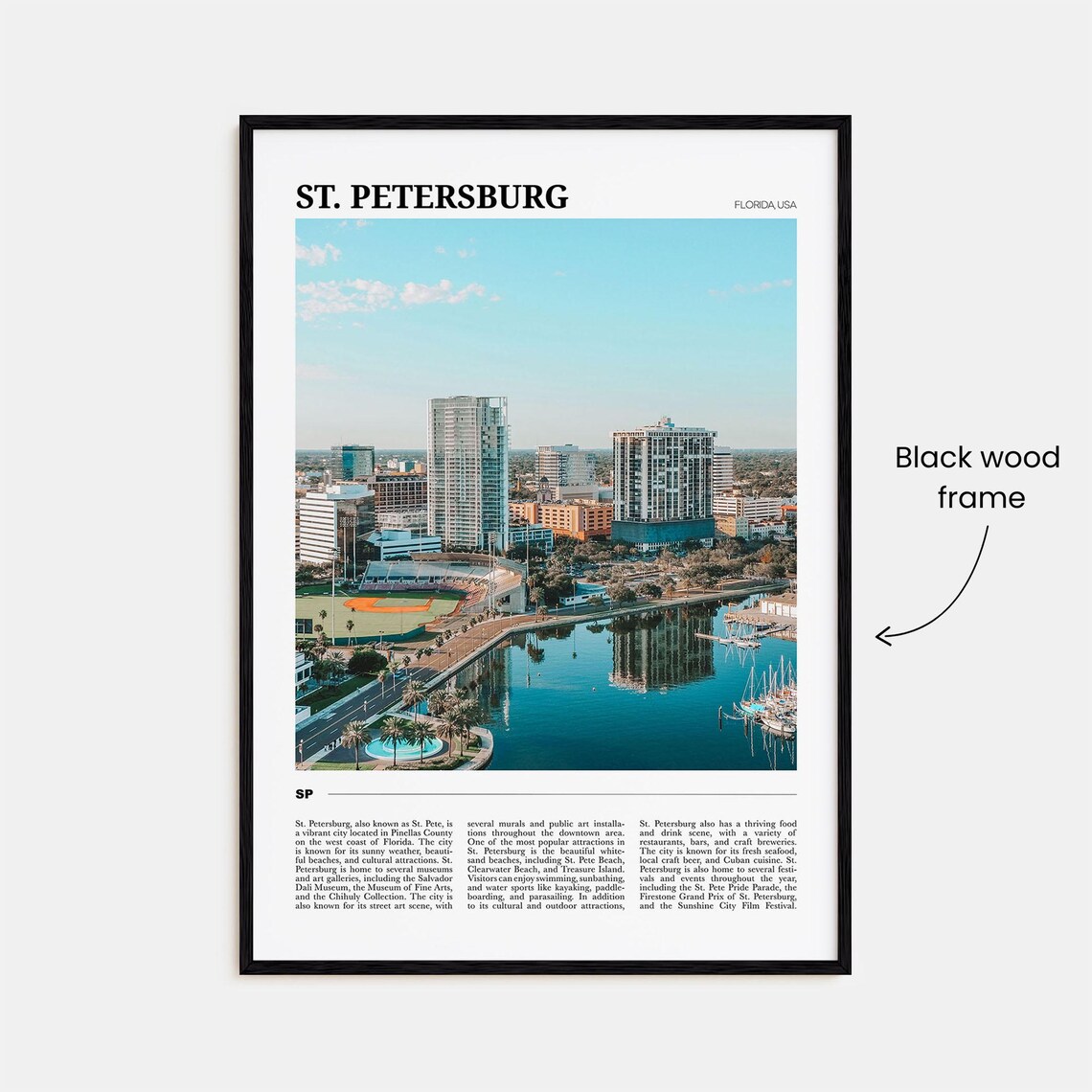 St Petersburg Florida Skyline Marina Downtown Photo Travel Poster - Image 2