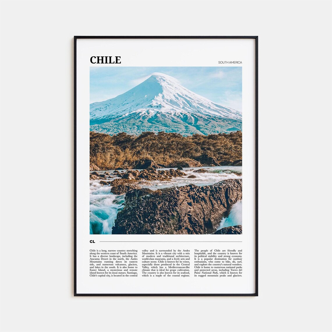 Chile Travel Poster, South America Travel Poster
