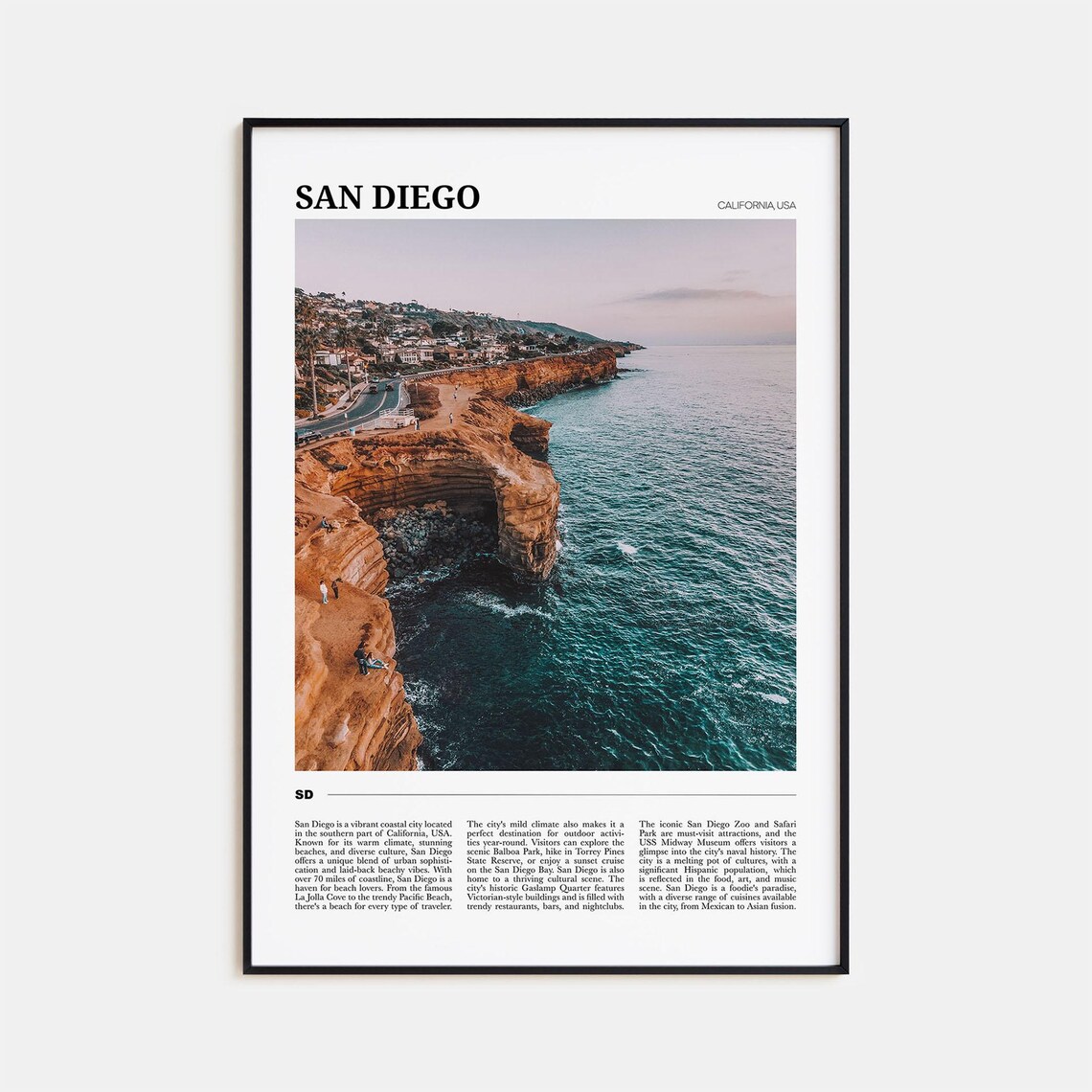 San Diego Travel Poster, California USA Art Print