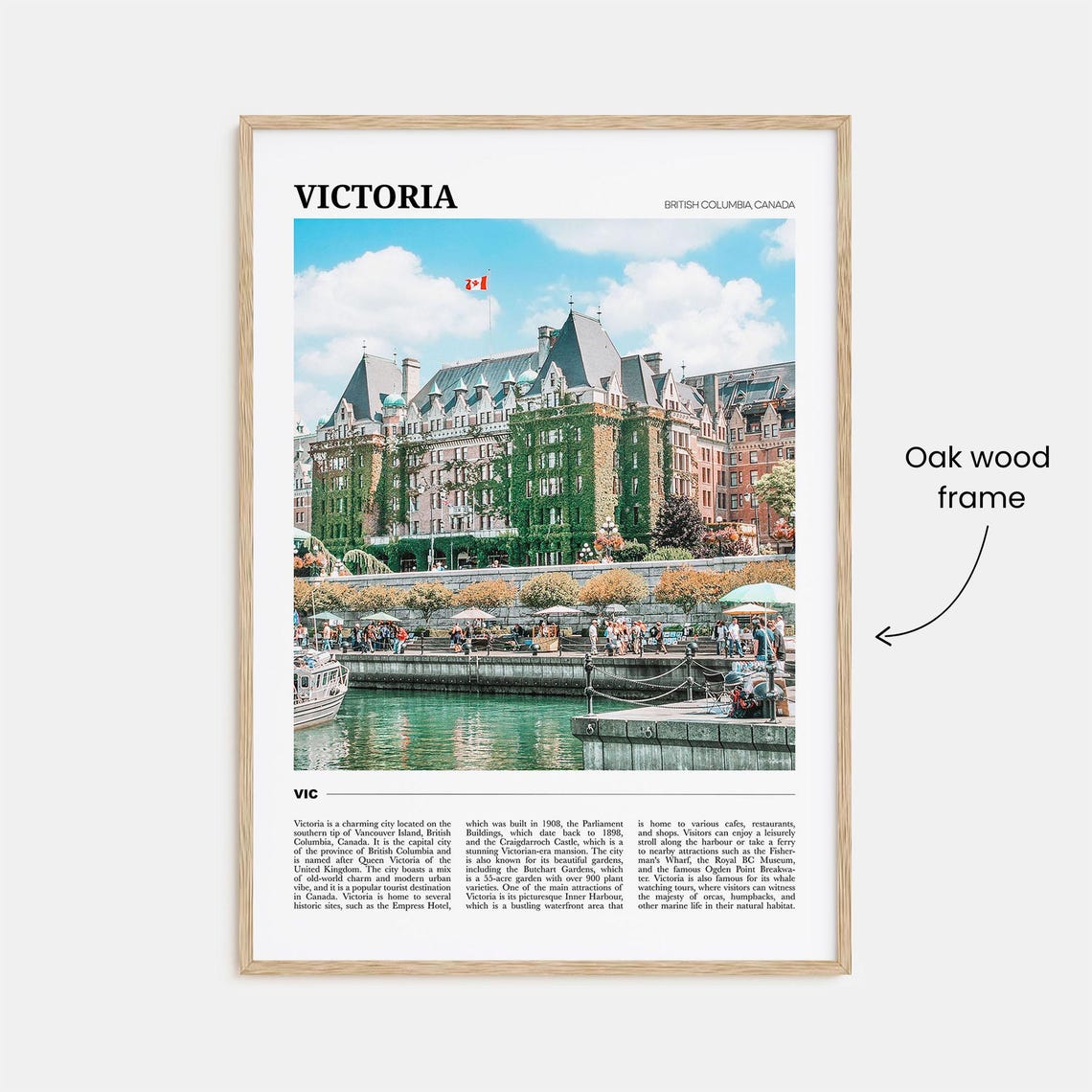 Victoria BC Empress Hotel and Inner Harbour Waterfront Poster - Image 3