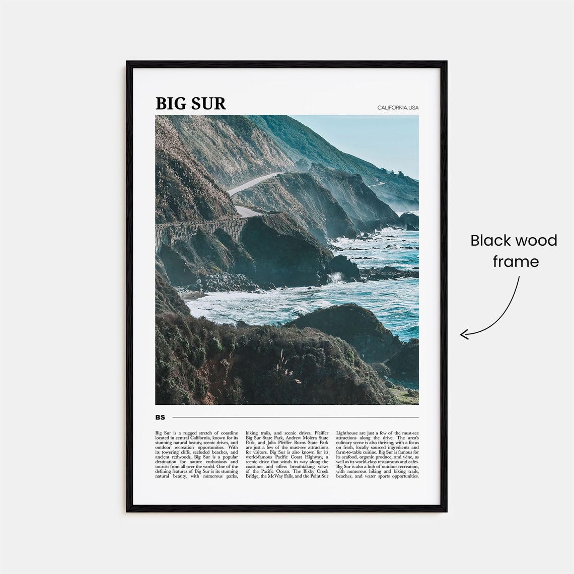 Big Sur California Rugged Cliffs Coastal Highway Ocean Travel Poster - Image 2