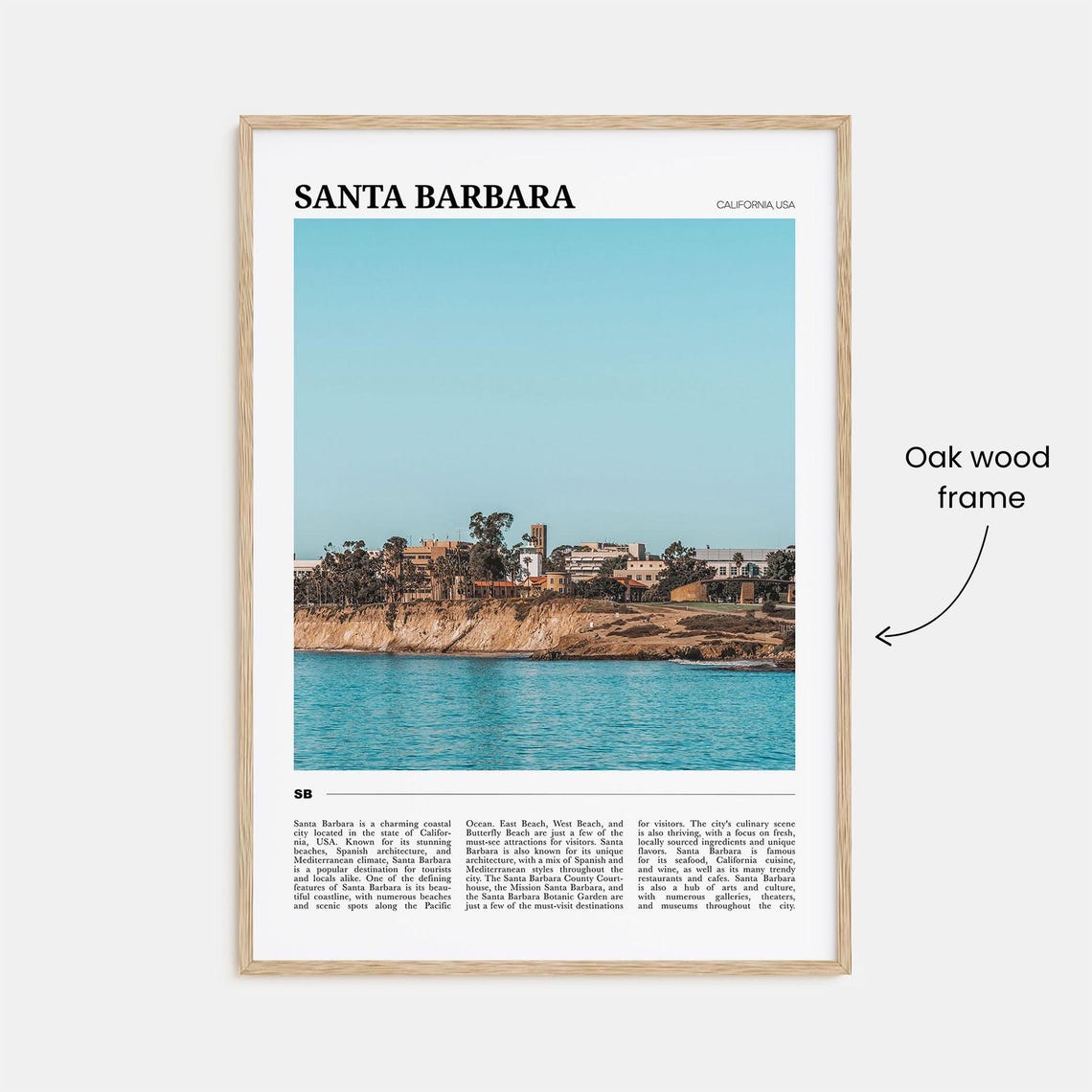 Santa Barbara California USA Coastal Cliffs Ocean View Photo Poster - Image 3