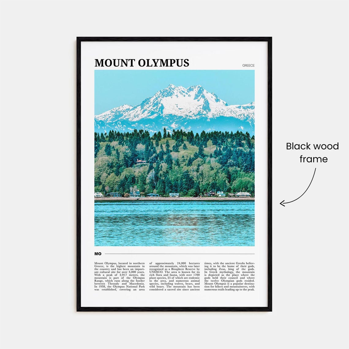 Mount Olympus Greece Snowcapped Peak Forest Lake View Travel Poster - Image 2