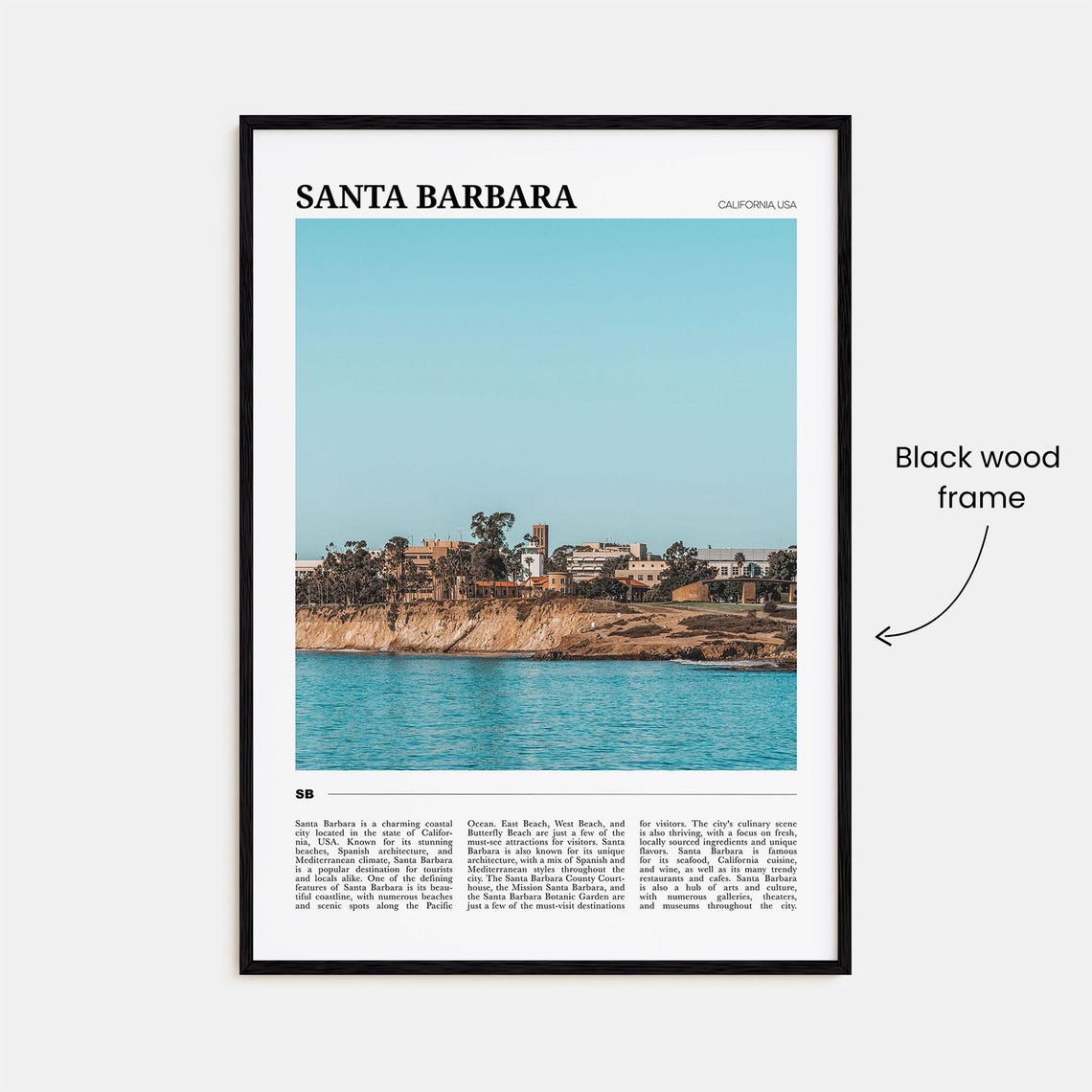 Santa Barbara California USA Coastal Cliffs Ocean View Photo Poster - Image 2