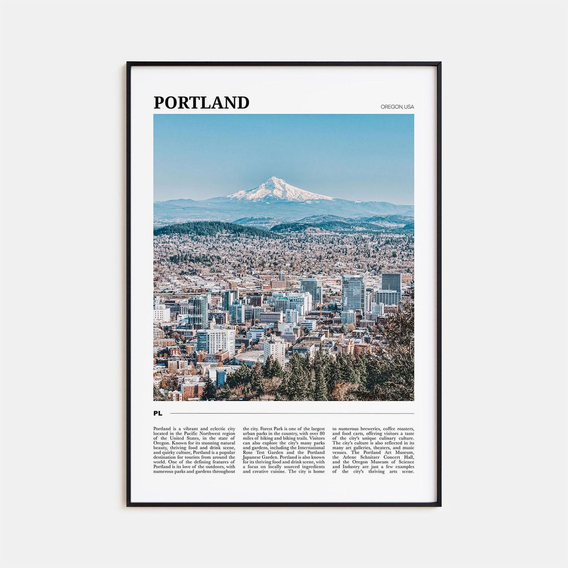 Portland Travel Poster Oregon Portland Wall Art Portland Poster Print Portland Photo Portland Decor Oregon Usa