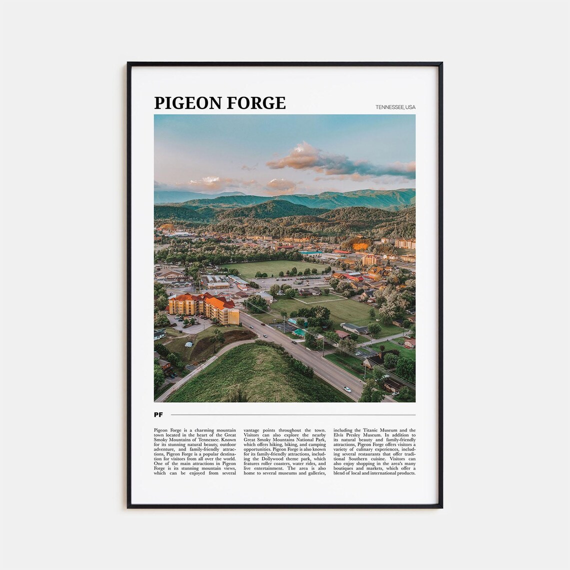 Pigeon Forge Travel Poster, Tennessee USA Art Print