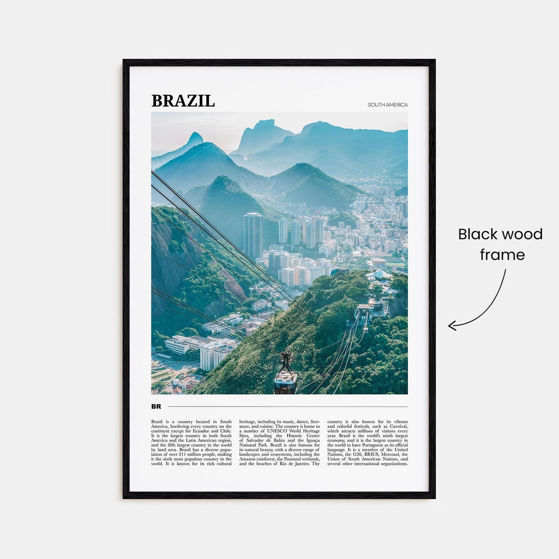 Brazil Travel Poster No 1 Brazil Wall Art Brazil Poster Print Brazil Photo Brazil Decor South America - Image 2