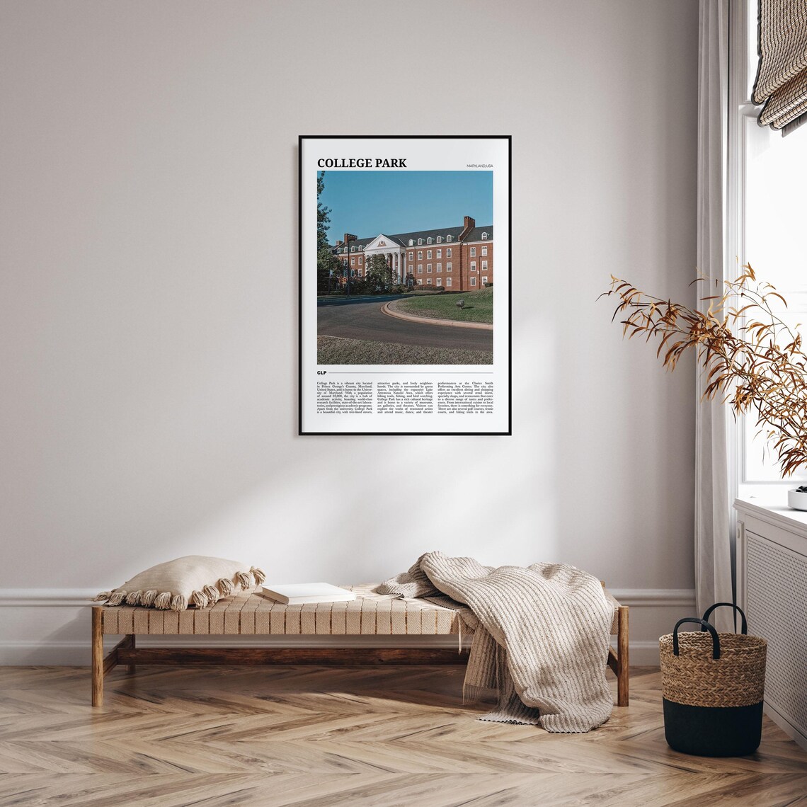 College Park Maryland Historic Campus Brick Hall City Travel Poster - Image 4