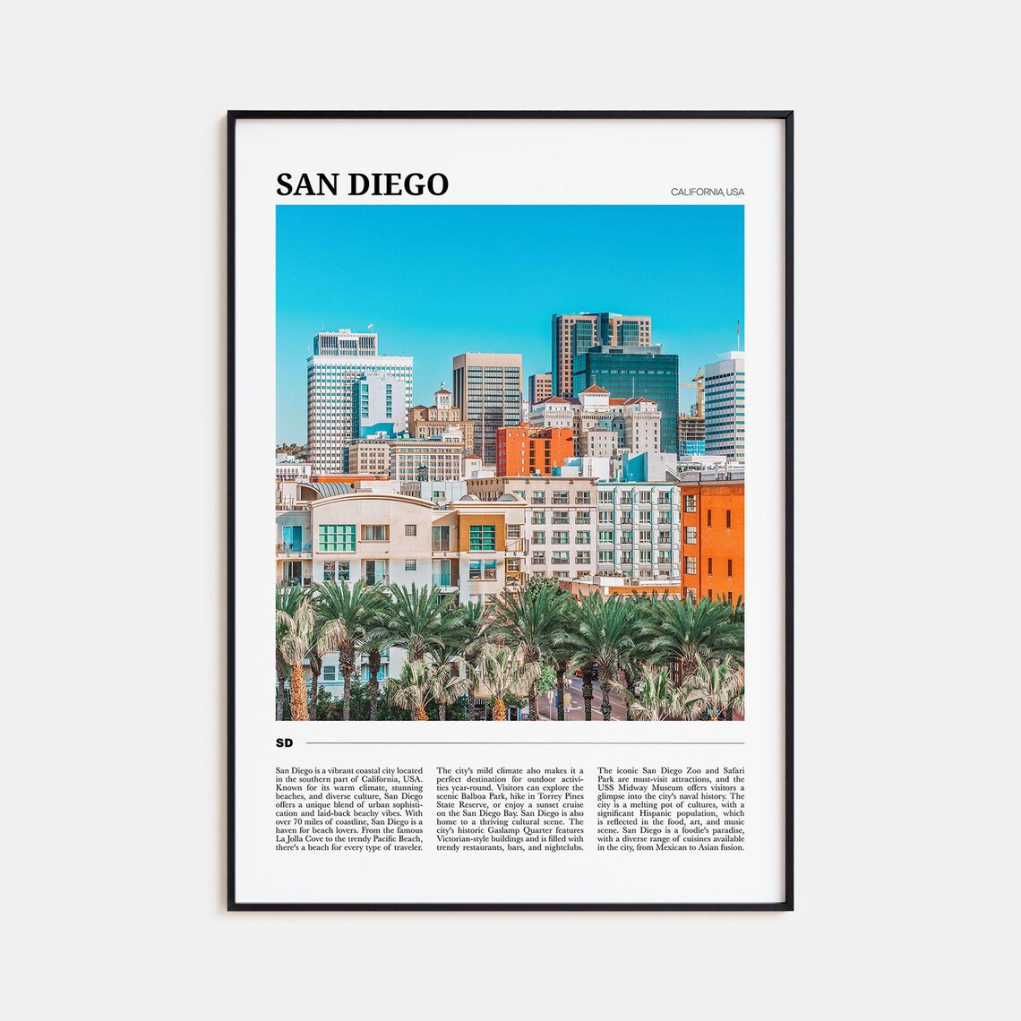 San Diego Travel Poster No 2, California Art Print