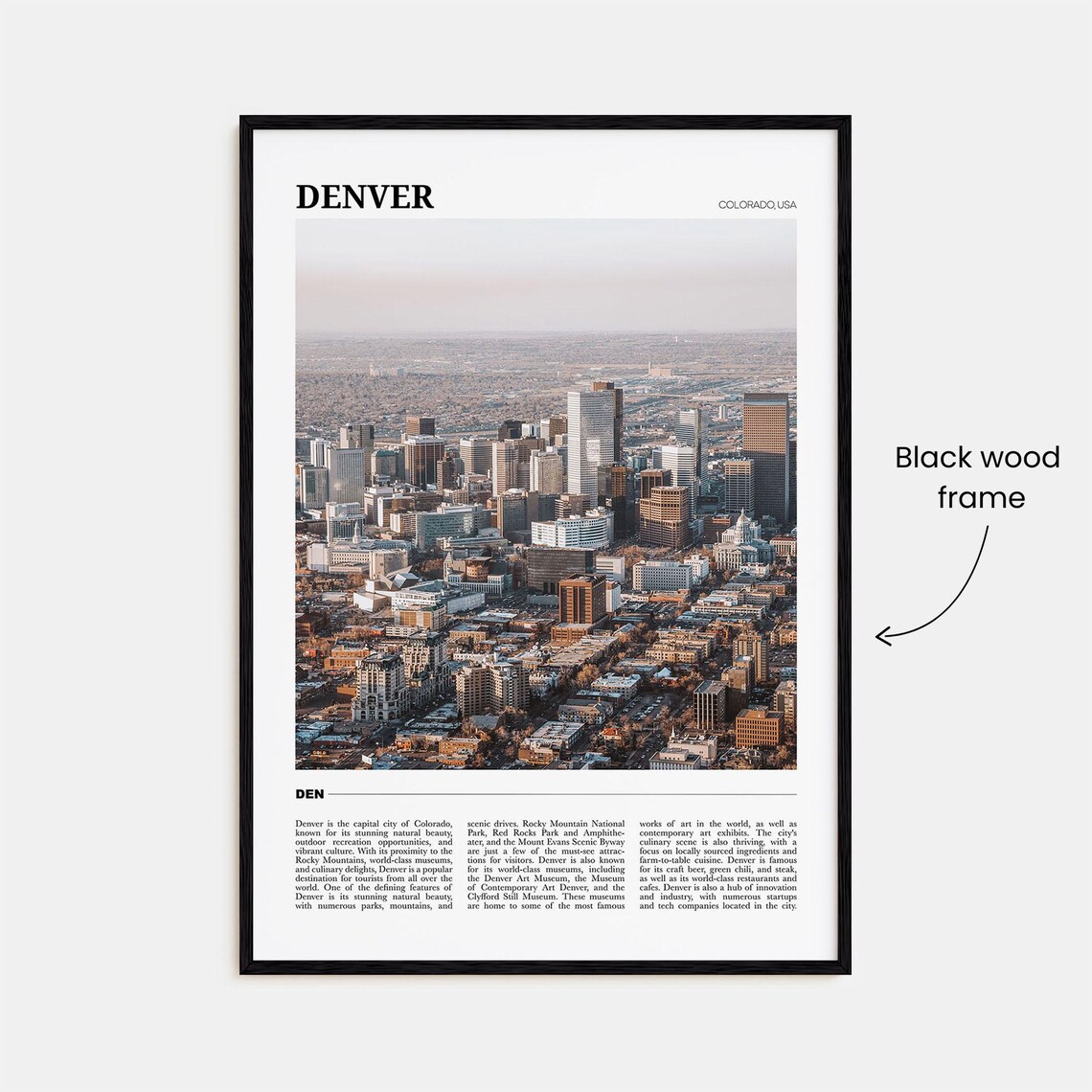 Denver Colorado Downtown Skyline Aerial Cityscape Photography Poster - Image 2