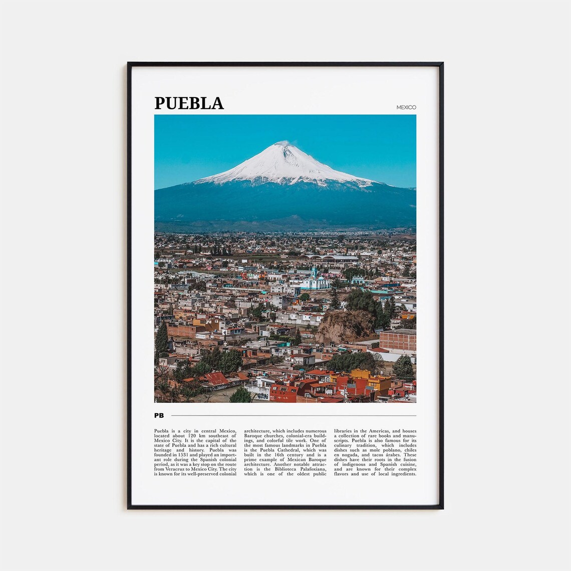 Puebla Travel Poster, Mexico Wall Art Print