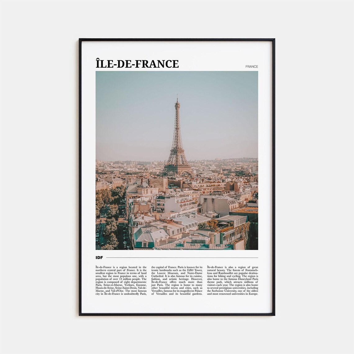 Ile-de-France France Romantic Eiffel Tower Paris View Poster