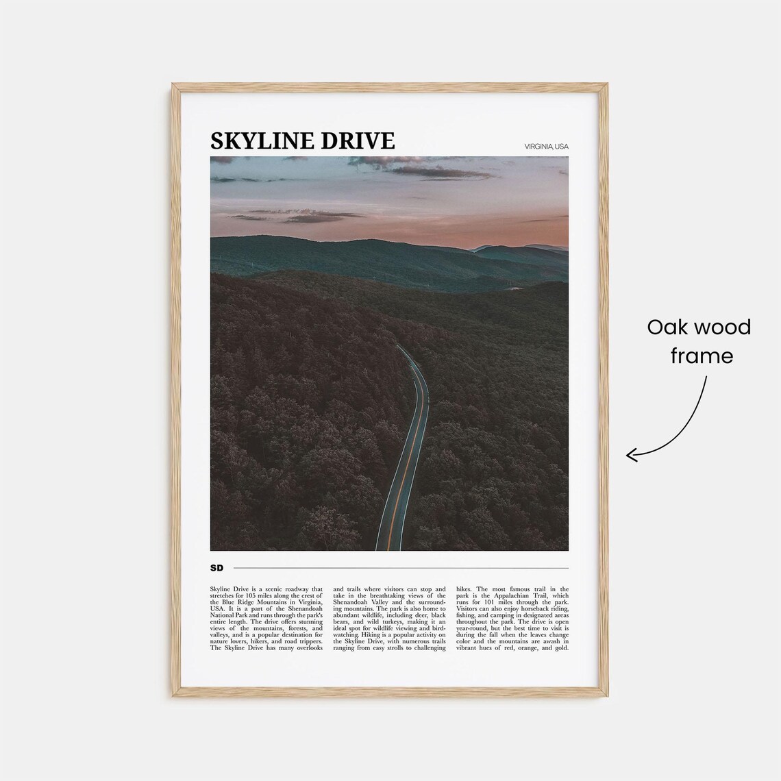 Skyline Drive Travel Poster, Virginia USA - Image 3