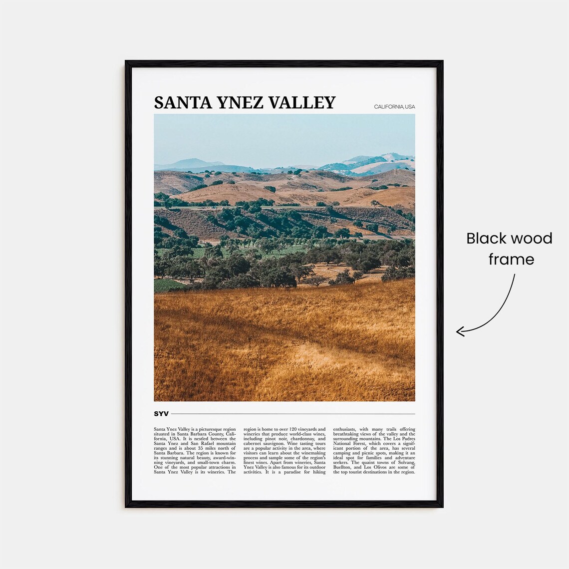 Santa Ynez Valley Travel Poster, Holiday Decor - Image 2