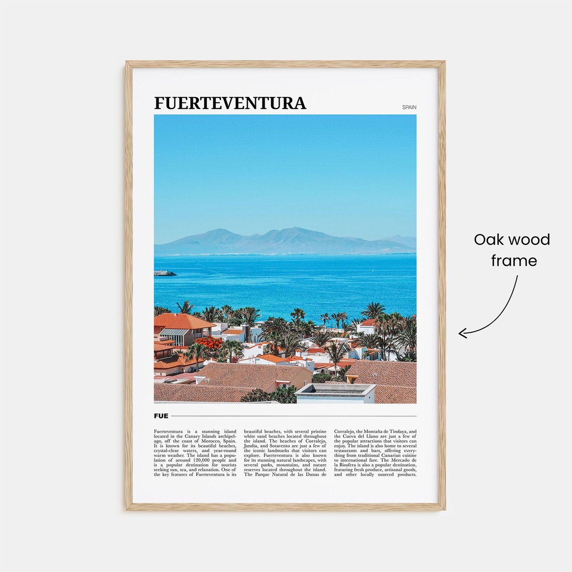 Fuerteventura Spain Coastal Town Palm Trees Sea View Travel Poster - Image 3