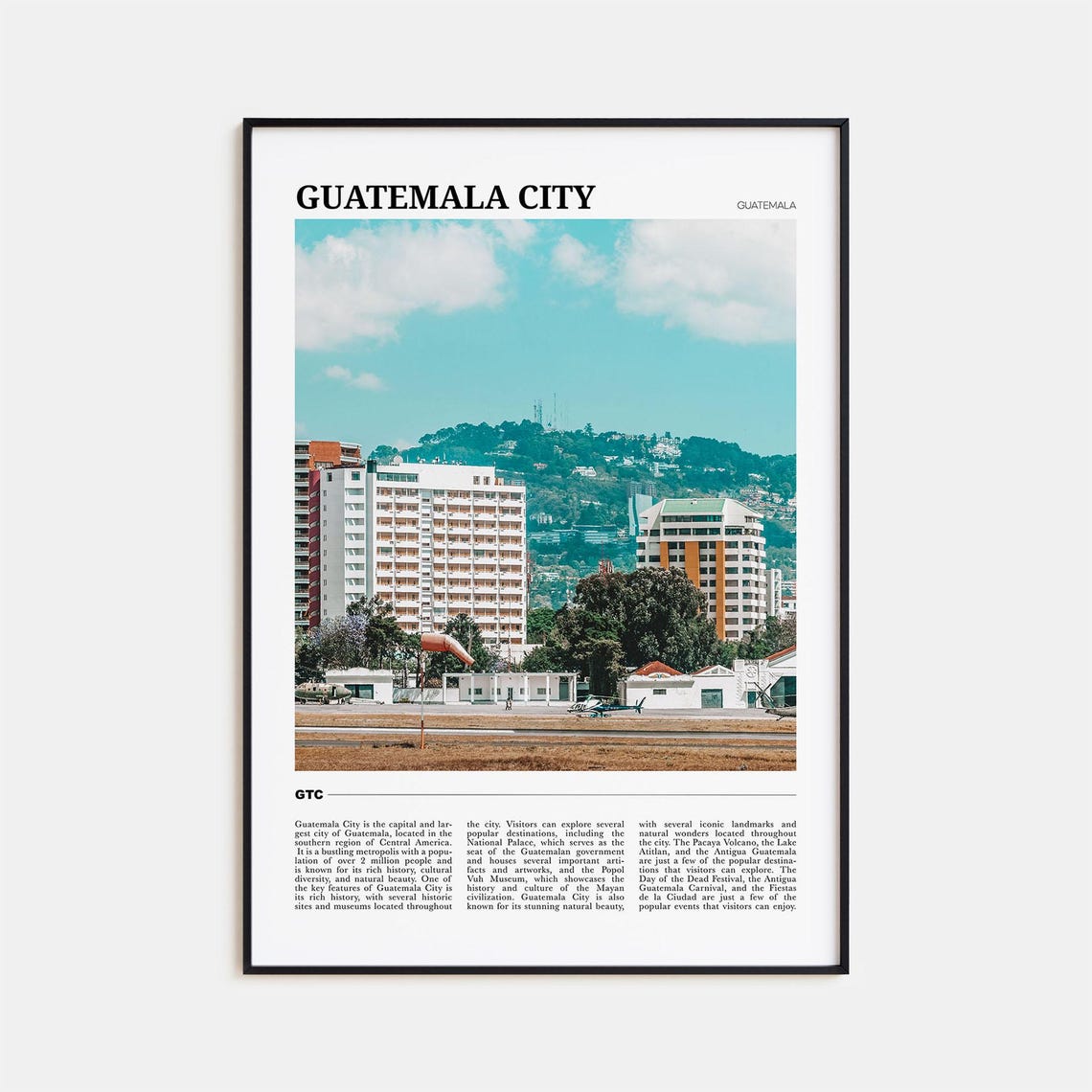 Guatemala City Travel Poster Guatemala City Wall Art Guatemala City Poster Print Guatemala City Photo Guatemala City Decor Guatemala
