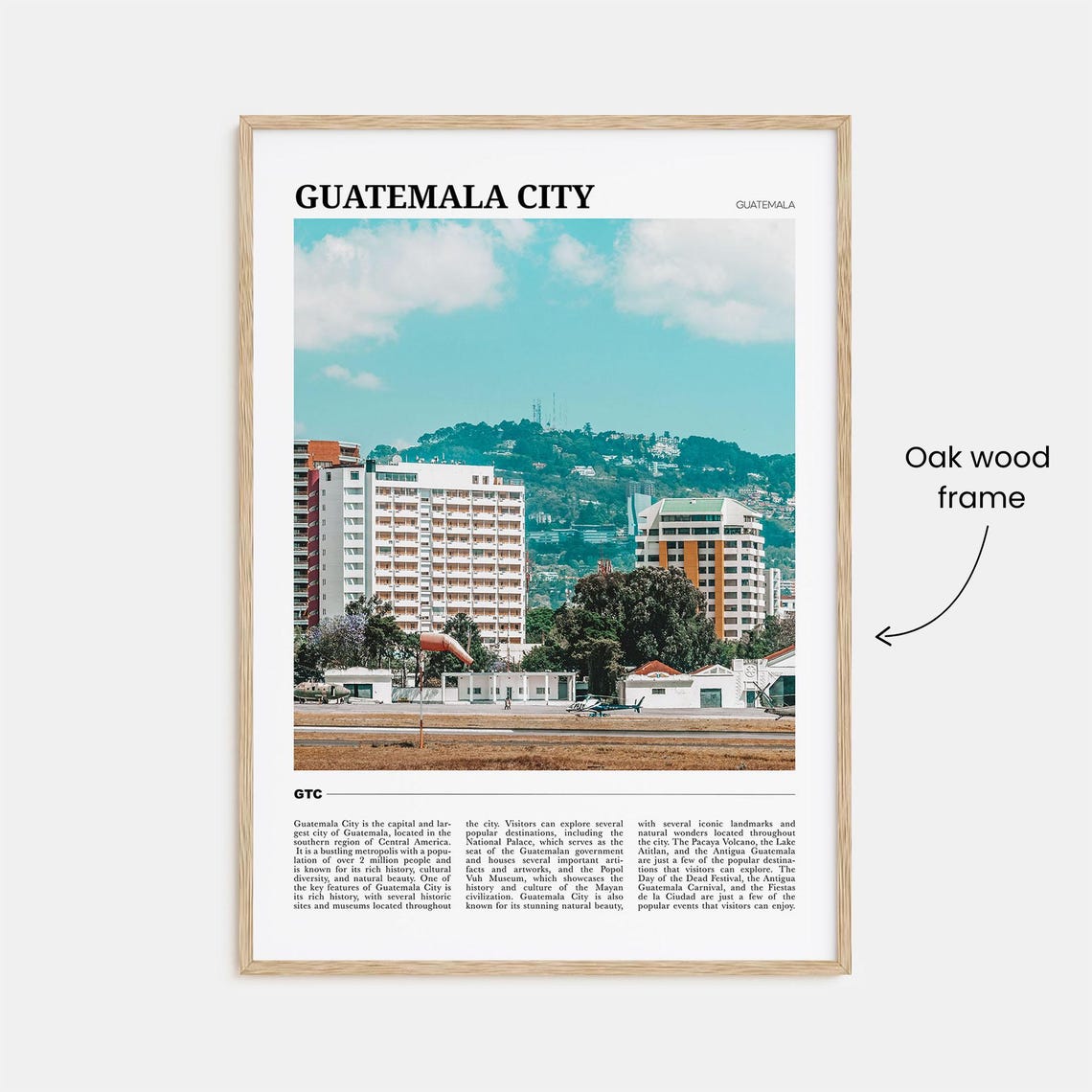 Guatemala City Guatemala Airfield and Urban Scenic Skyline Poster - Image 3