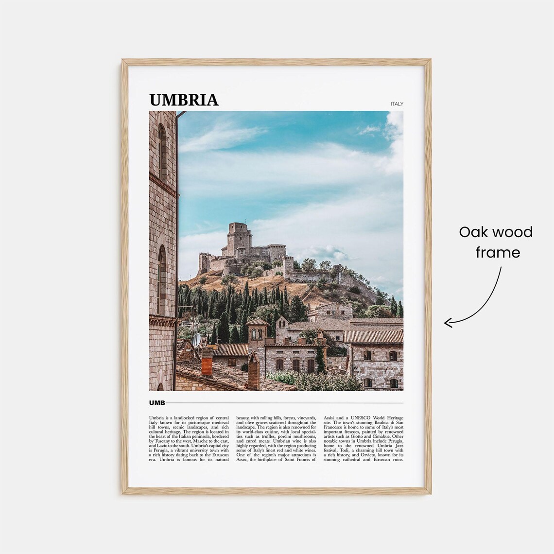 Umbria Travel Poster, Italy Travel Art Print - Image 3