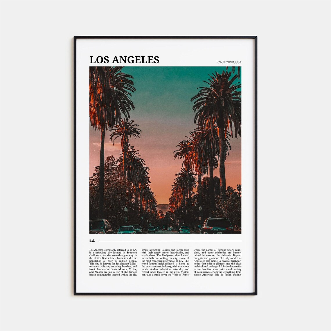 Los Angeles Travel Poster No. 3, California USA