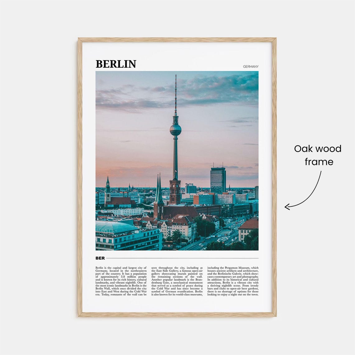 Berlin Germany TV Tower Skyline Sunset Travel Photography Poster - Image 3