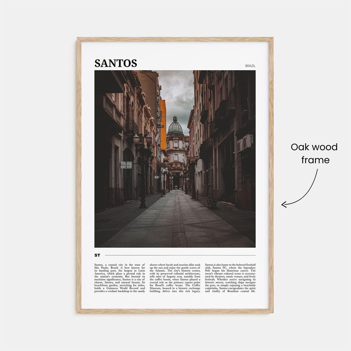 Santos Brazil Historic Street Coffee Exchange Photo Travel Poster - Image 3