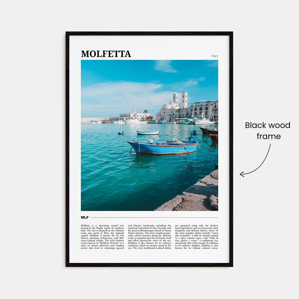Molfetta Italy Travel Poster, Place Name Art Print - Image 2