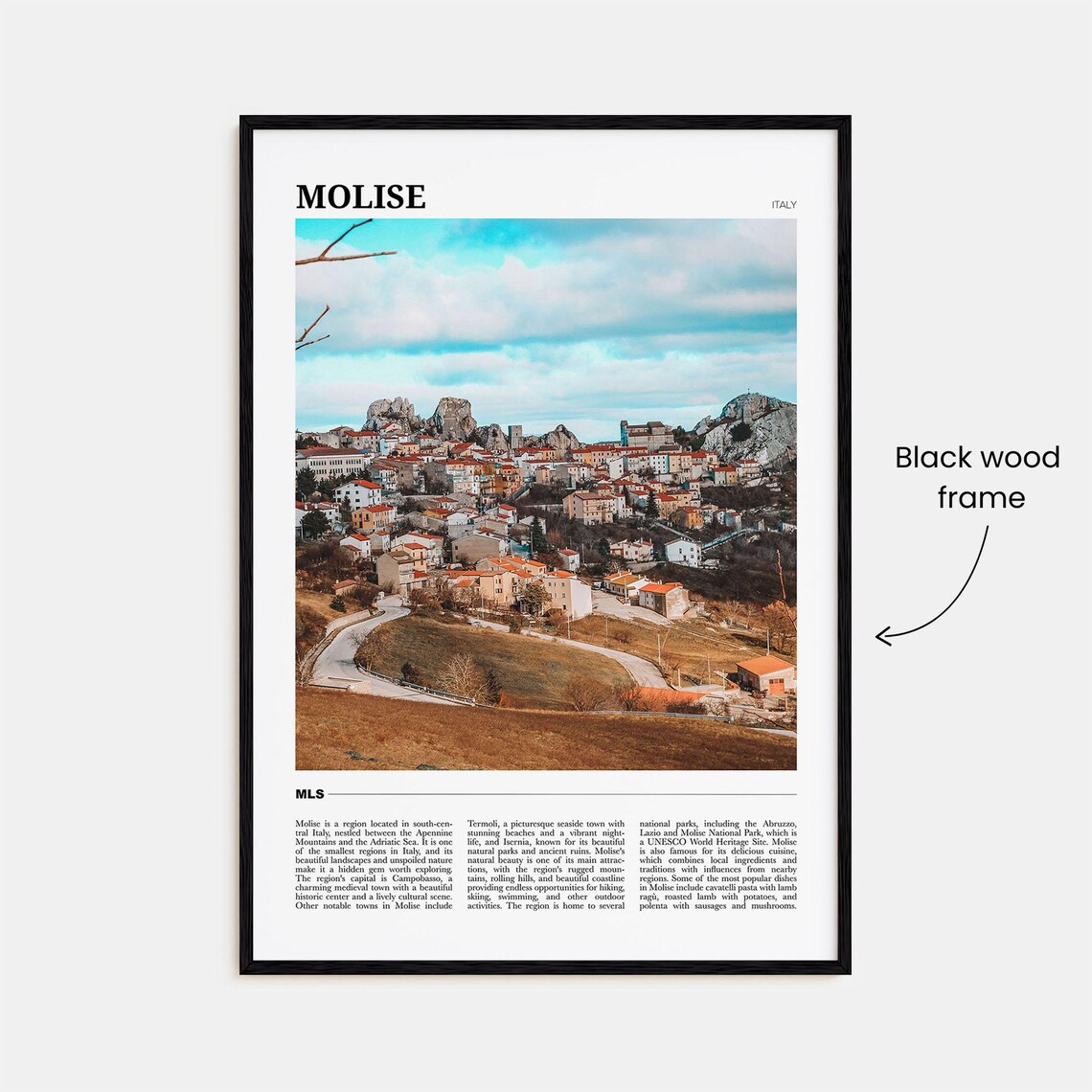 Molise Italy Medieval Hill Town Rocky Peaks Travel Poster Series - Image 2