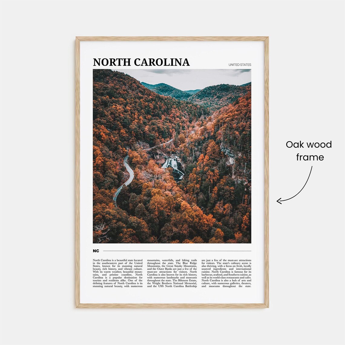 North Carolina Travel Poster, USA Wall Art - Image 3