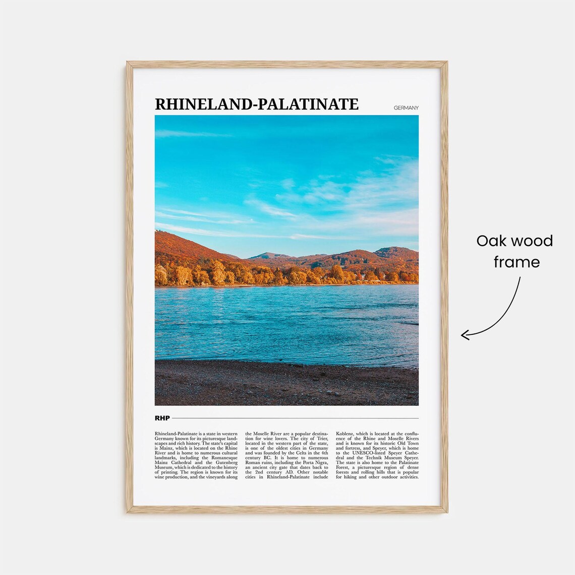 Rhineland Palatinate Germany Autumn Lakeside Hills View Poster - Image 3