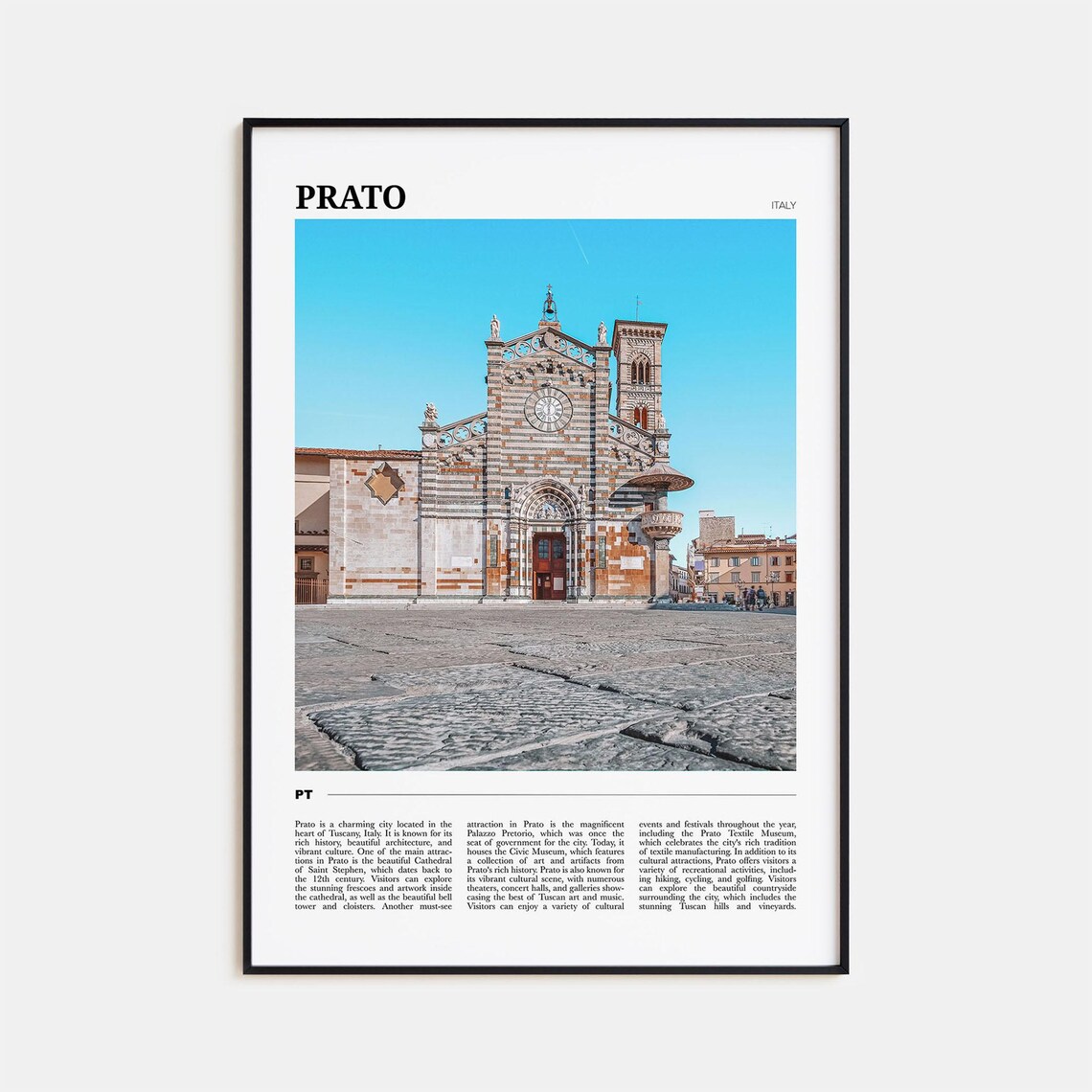 Prato Italy Cathedral of Saint Stephen Plaza Travel Photo Poster