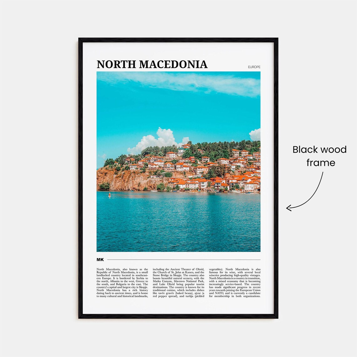 North Macedonia Ohrid Lakeside Town Europe Vintage Travel Poster - Image 2