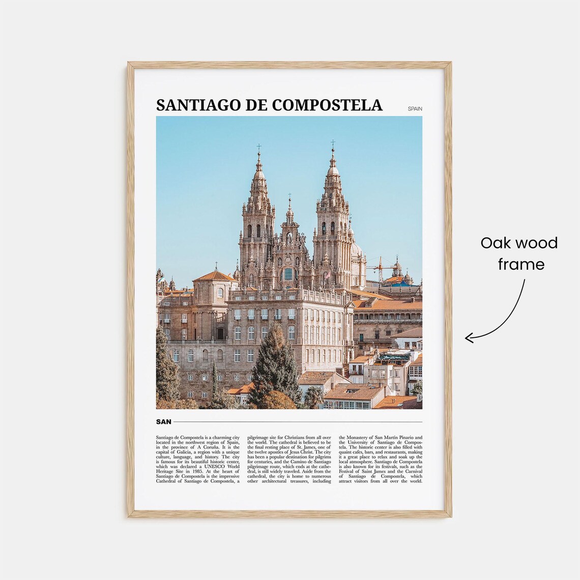 Santiago De Compostela Travel Poster, City Wall Art - Image 3