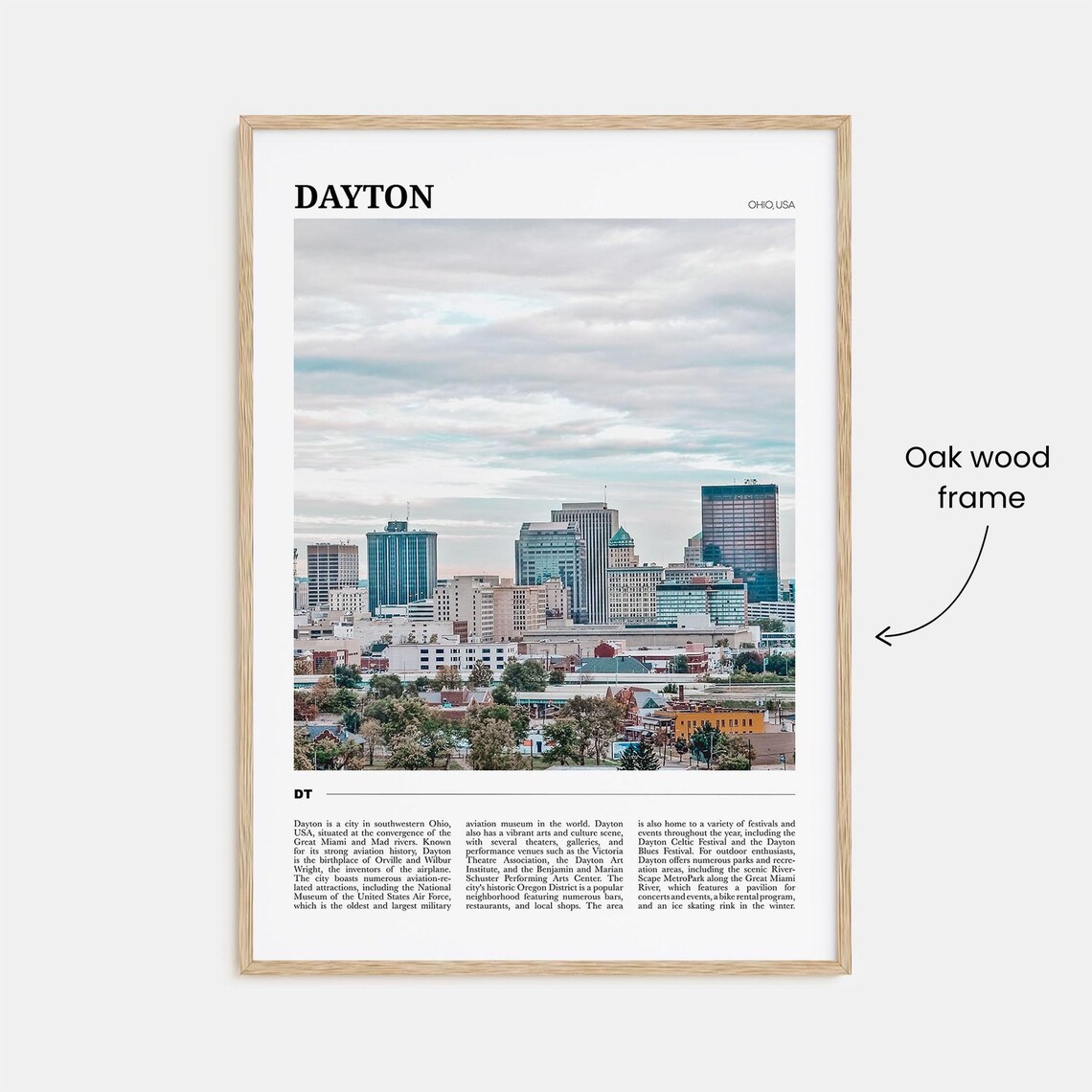 Dayton Ohio USA Downtown Skyline Cityscape Urban Travel Poster - Image 3
