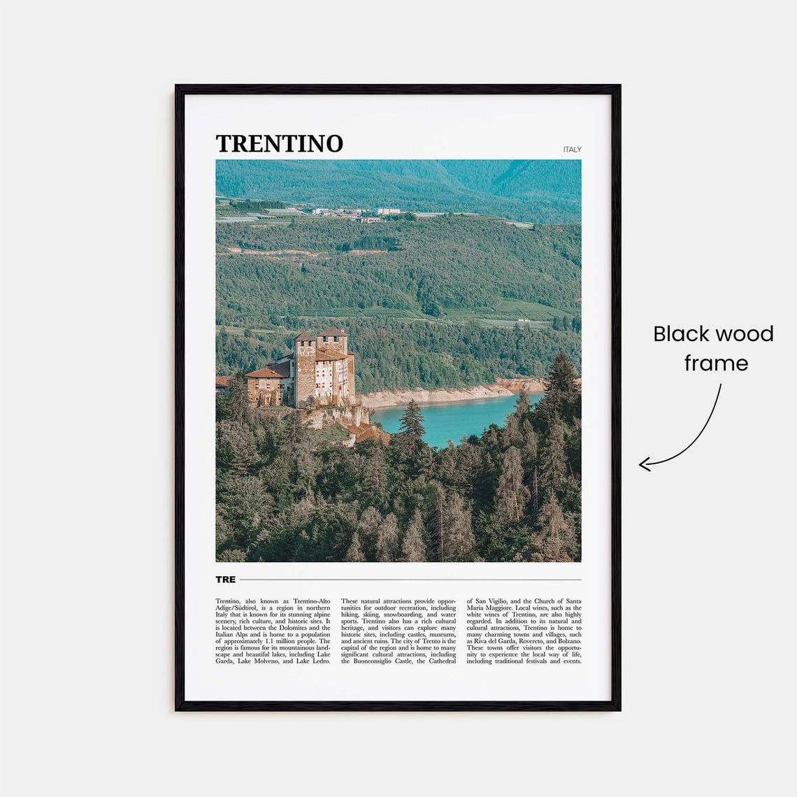Trentino Travel Poster No 1 Trentino Wall Art Trentino Poster Print Trentino Photo Trentino Decor Italy - Image 2