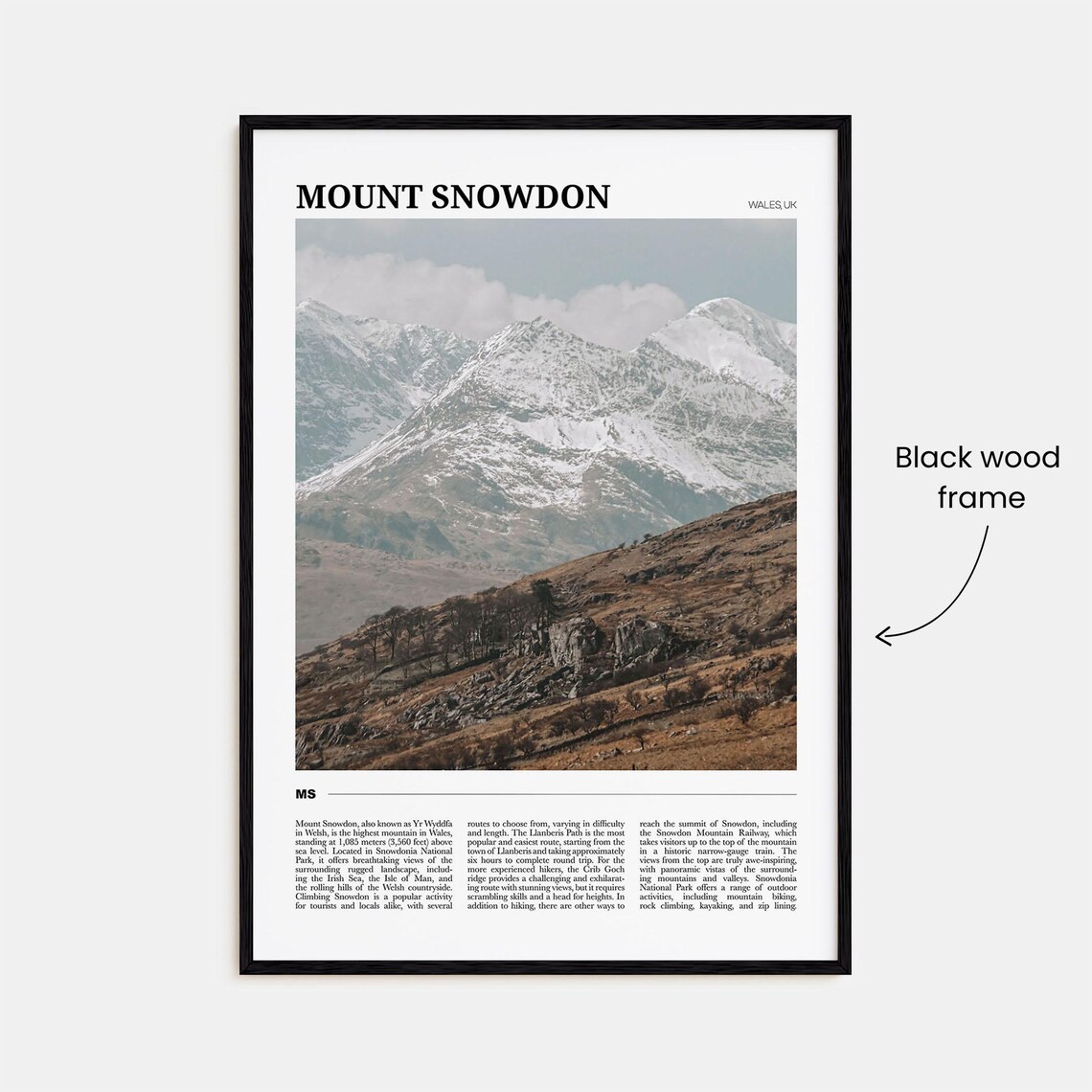 Mount Snowdon Wales Snow Capped Peaks Hiking Adventure Travel Poster - Image 2