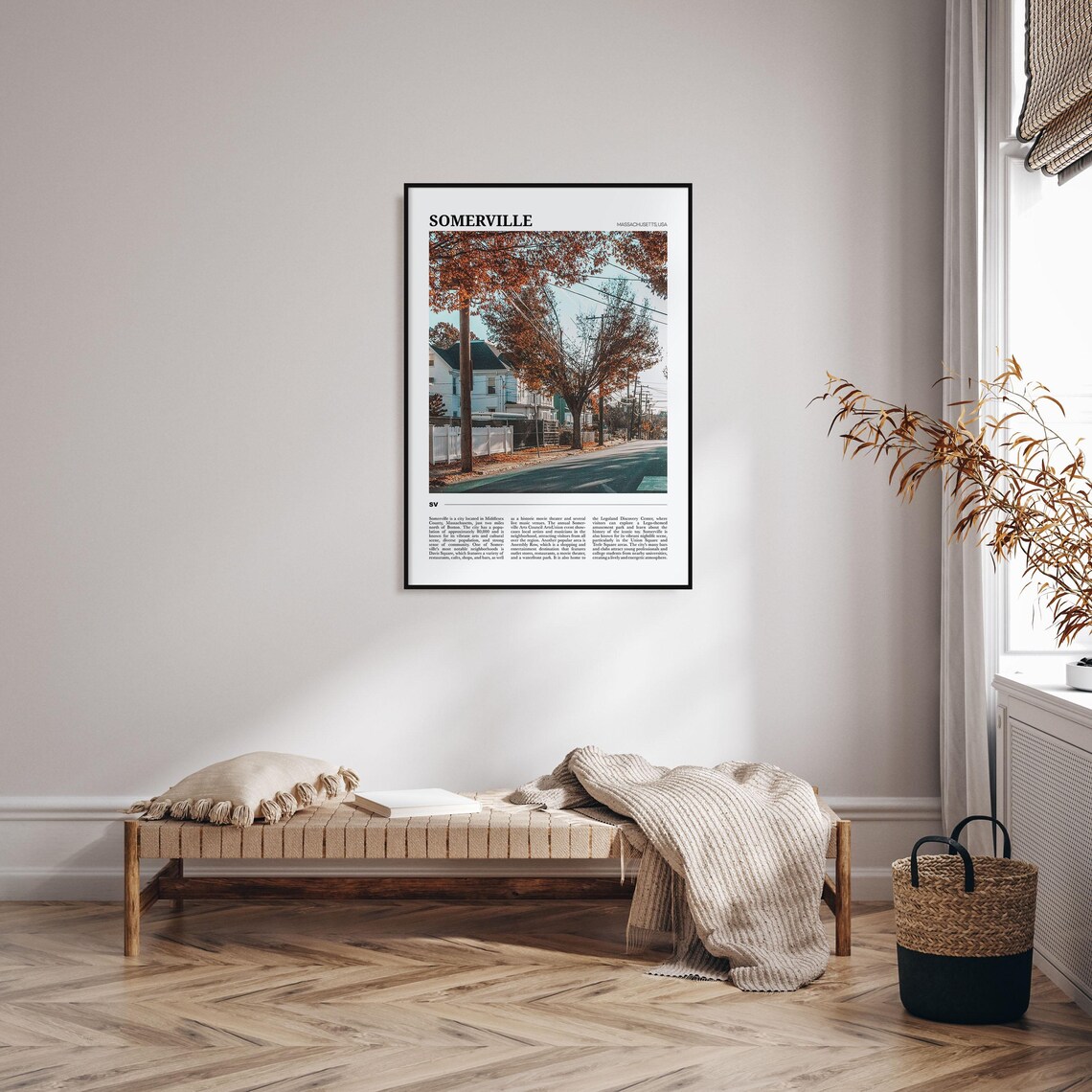 Somerville Massachusetts Autumn Street Fall Foliage Travel Poster - Image 4