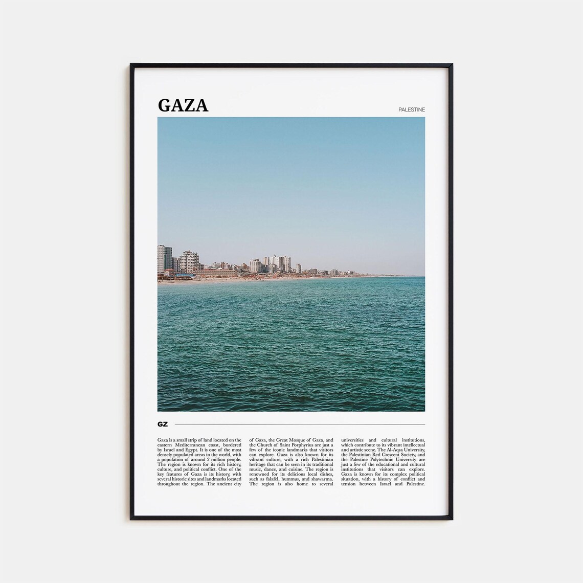 Gaza Travel Poster, Palestine Wall Art Print