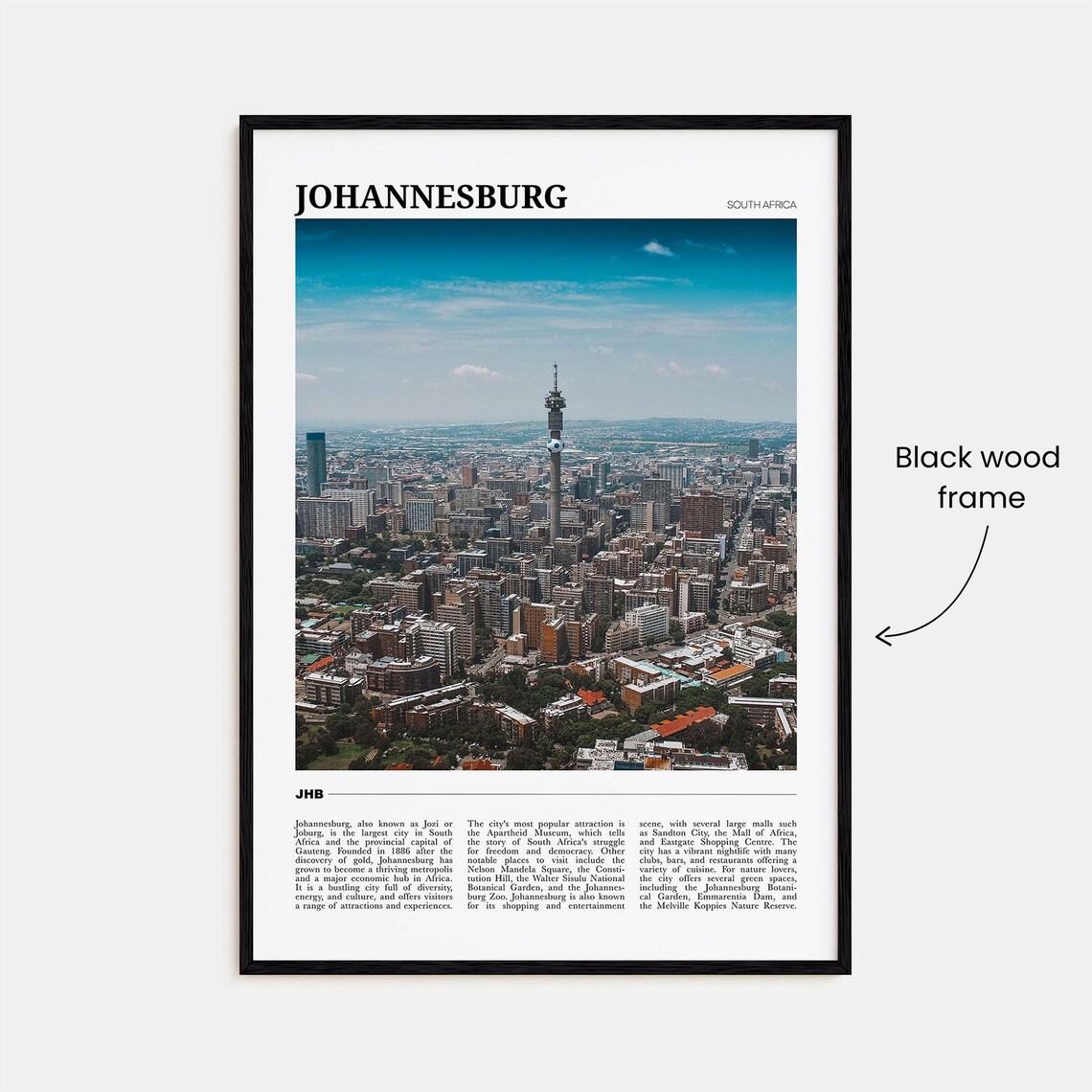 Johannesburg Photo South Africa Wall Art Print - Image 2