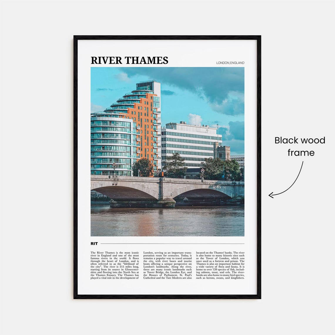 River Thames London England Riverside Skyline City Scene Poster - Image 2