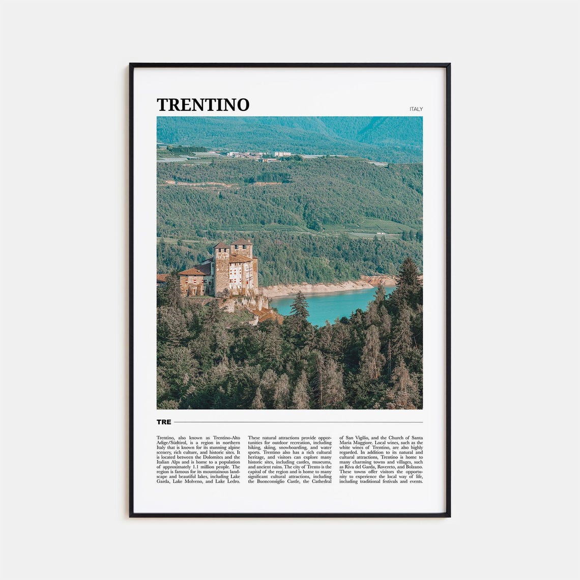 Trentino Travel Poster No 1 Trentino Wall Art Trentino Poster Print Trentino Photo Trentino Decor Italy