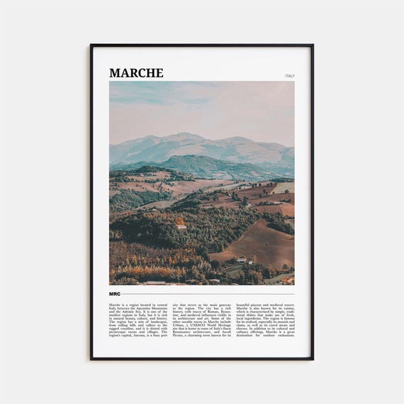 Marche Travel Poster, Italy Place Wall Art Print