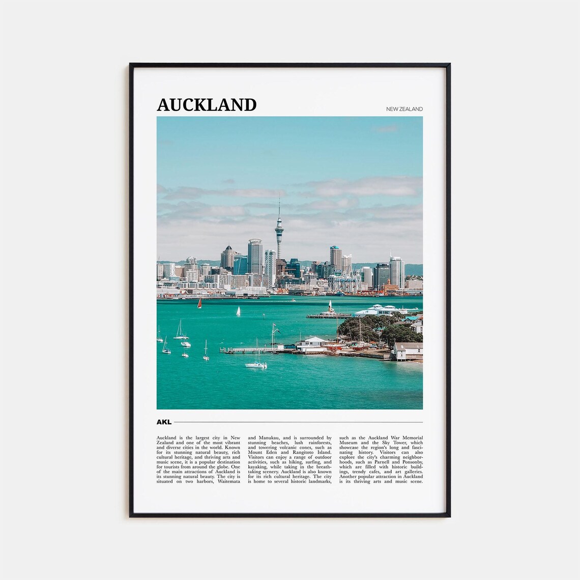 Auckland New Zealand Photo Travel Poster