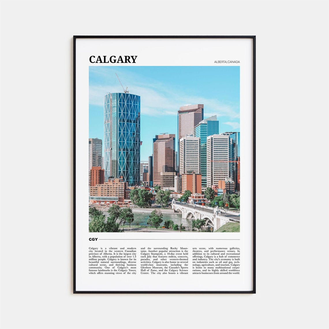Calgary Alberta Canada Downtown Skyline Bow Tower Travel Poster